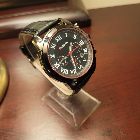 New Men's Curren Black Roman Dial Fashion Watch - Picture 3 of 3